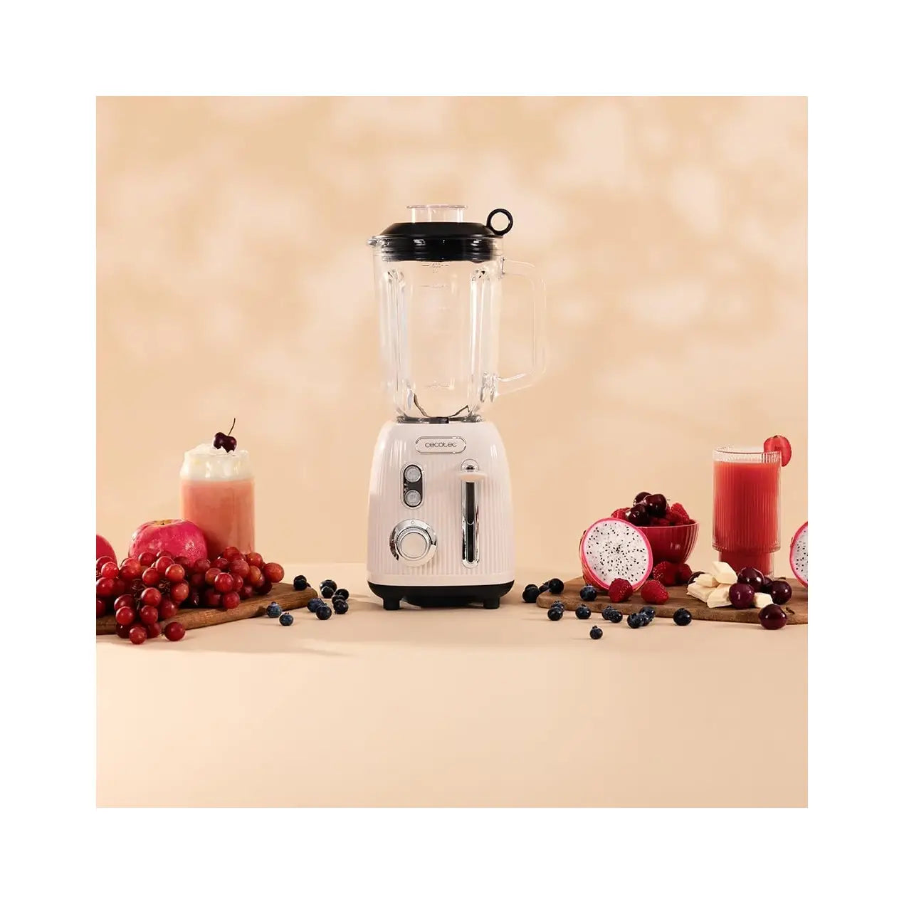 Cecotec | Blender | Power Black Titanium RetroBeige | 1200 W | 1.5 L | Glass | Beige