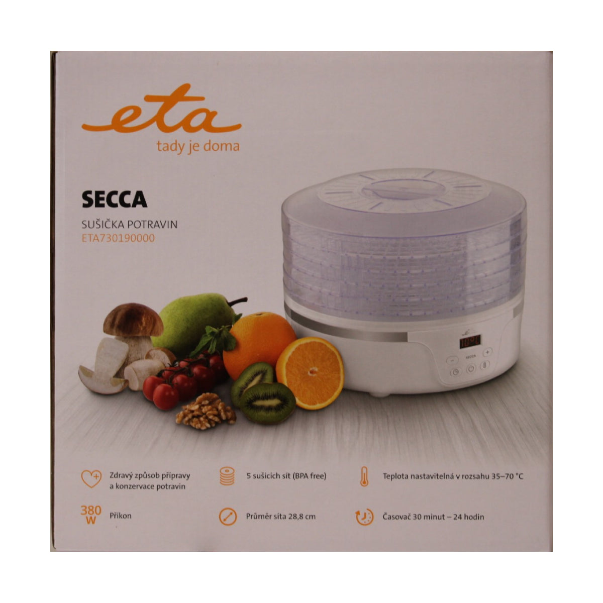 ETA | ETA730190000 Secca | Fruit Dryer | 380 W | 5 Trays | White | DAMAGED PACKAGING | OUTLET