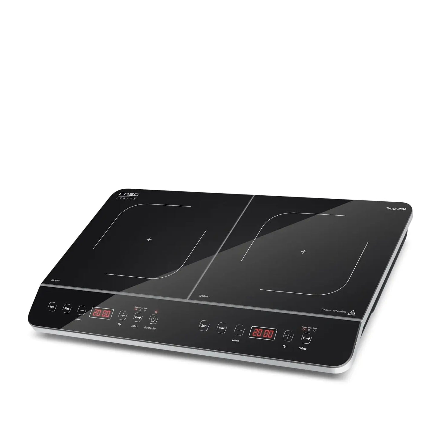 Caso | Hob | Touch 3500 | Induction | Nombre de foyers/zones de cuisson 2 | Noir