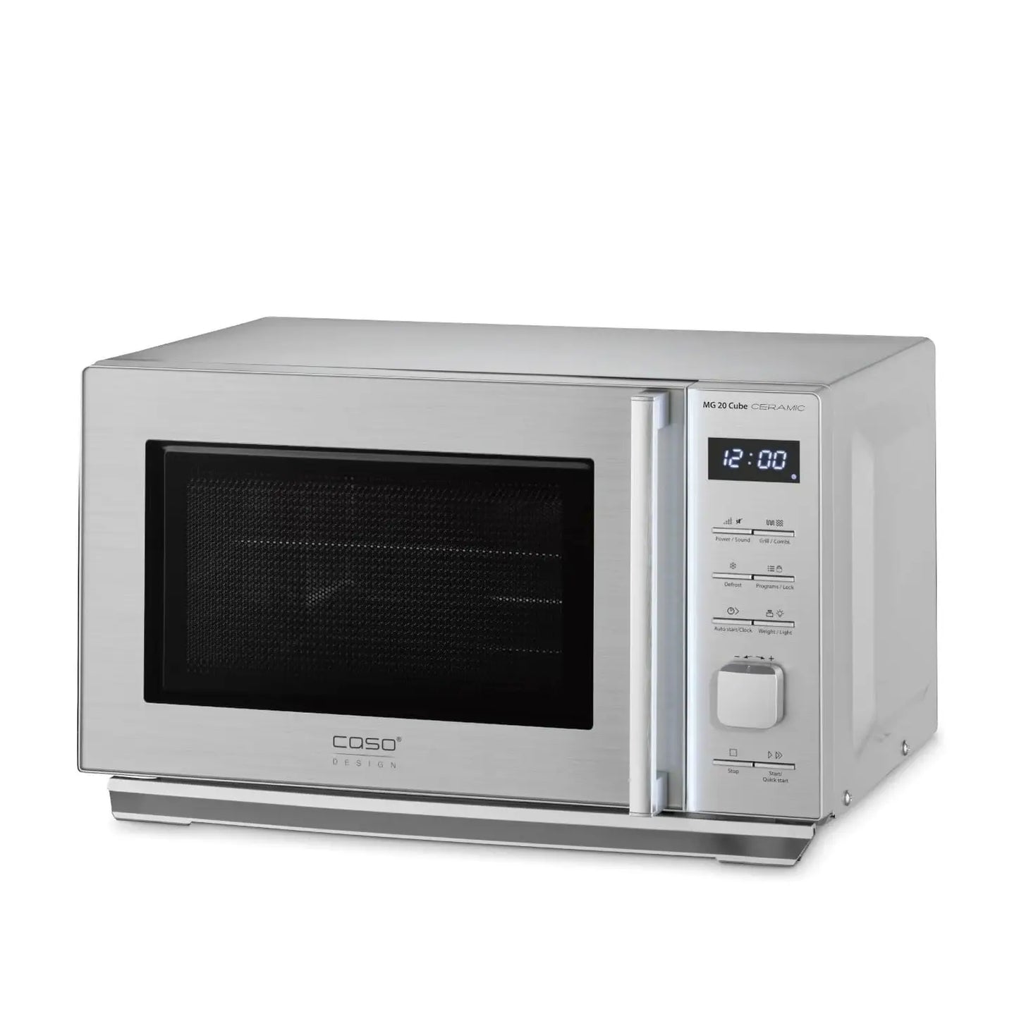 CASO Design | Four à micro-ondes avec gril | MG 20 Cube Ceramic | 20L | 800 W | Argent