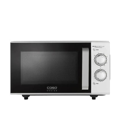 CASO Design | Keramik-Mikrowellenherd mit Grill | MG 25 Ecostyle Ceramic | 25L | 900 W | Schwarz | Silber