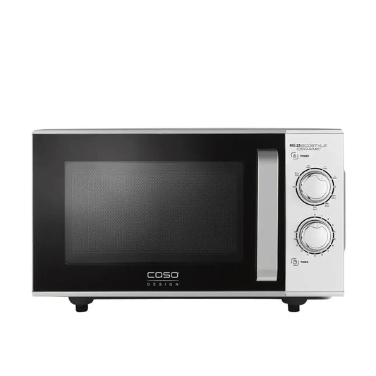 CASO Design | Micro-ondes Céramique avec Grill | MG 25 Ecostyle Ceramic | 25 L | 900 W | Noir | Argent