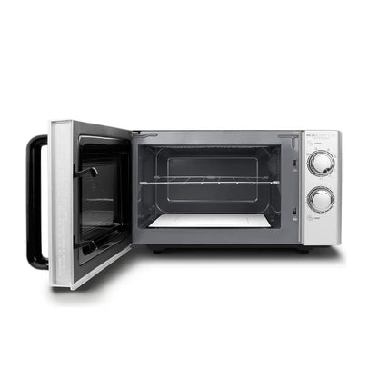 CASO Design | Mikrowelle mit Grill | MG 20 Ecostyle Keramik | 20 L | 700 W | Schwarz | Silber