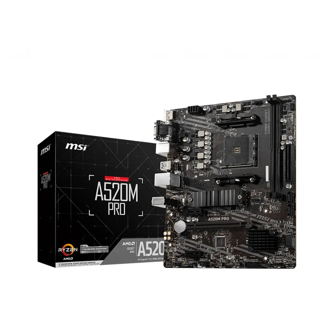 MSI | A520M PRO | Processor Socket AM4 | Chipset Type AMD A520