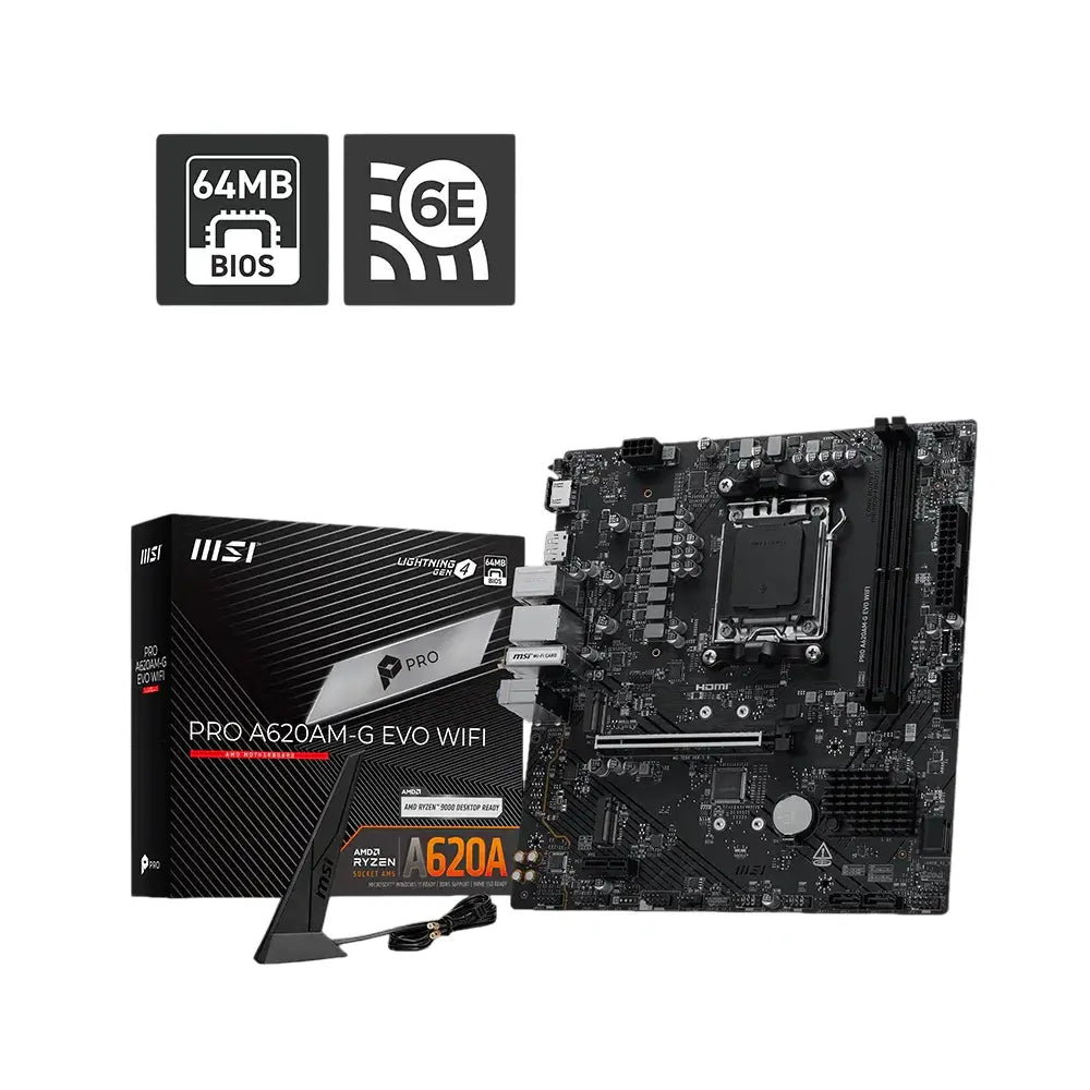 MSI | PRO A620AM-G EVO WIFI | Processor Socket Socket AM5 | Chipset Type AMD A620A