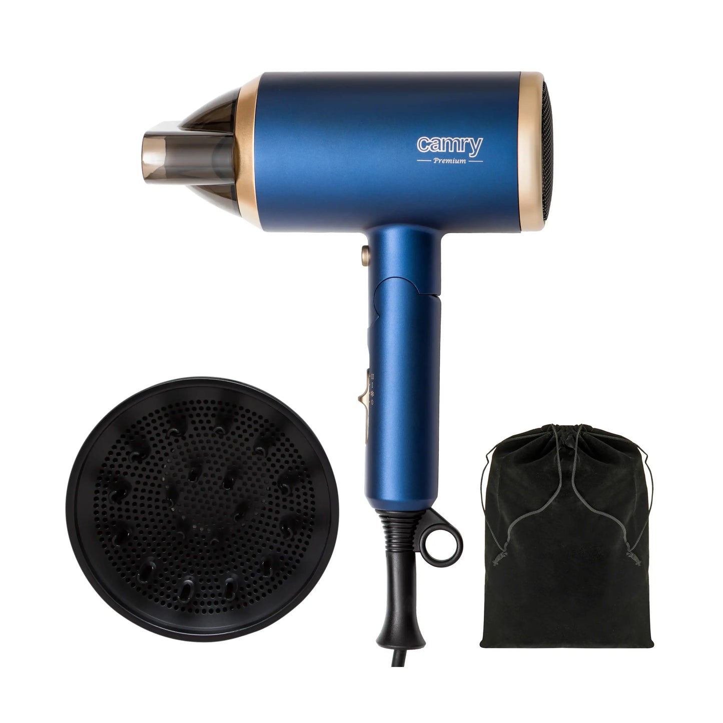 Camry | Hair Dryer | CR 2268 | 1800 W | Ionic function | Diffuser nozzle | Blue/Gold