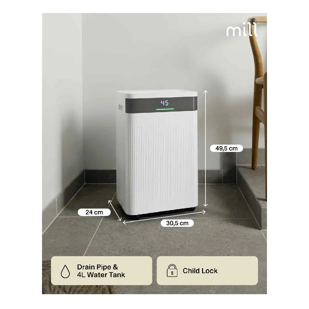Mill | Dehumidifier | MDH20 | 20 L/day | 4.5 L | White