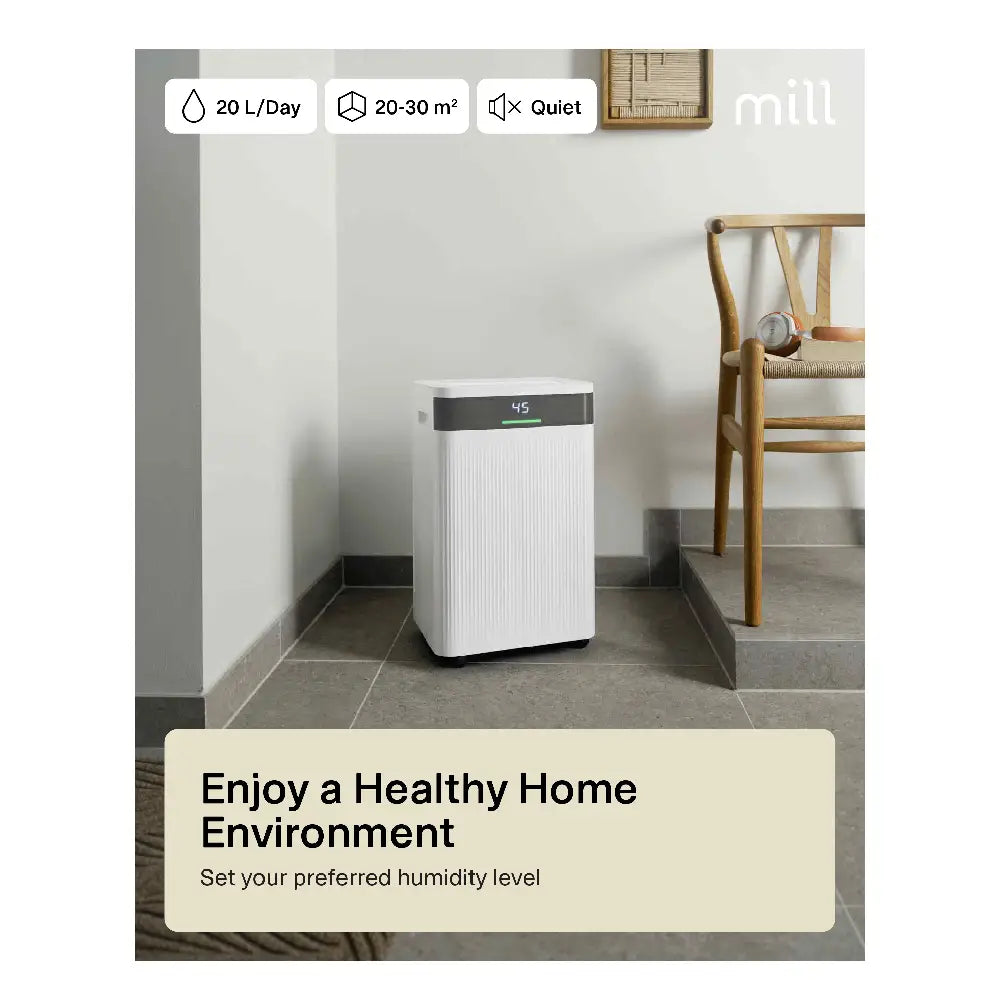 Mill | Dehumidifier | MDH20 | 20 L/day | 4.5 L | White