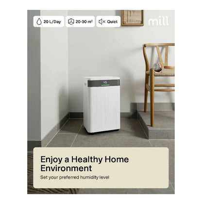 Mill | Dehumidifier | MDH20 | 20 L/day | 4.5 L | White