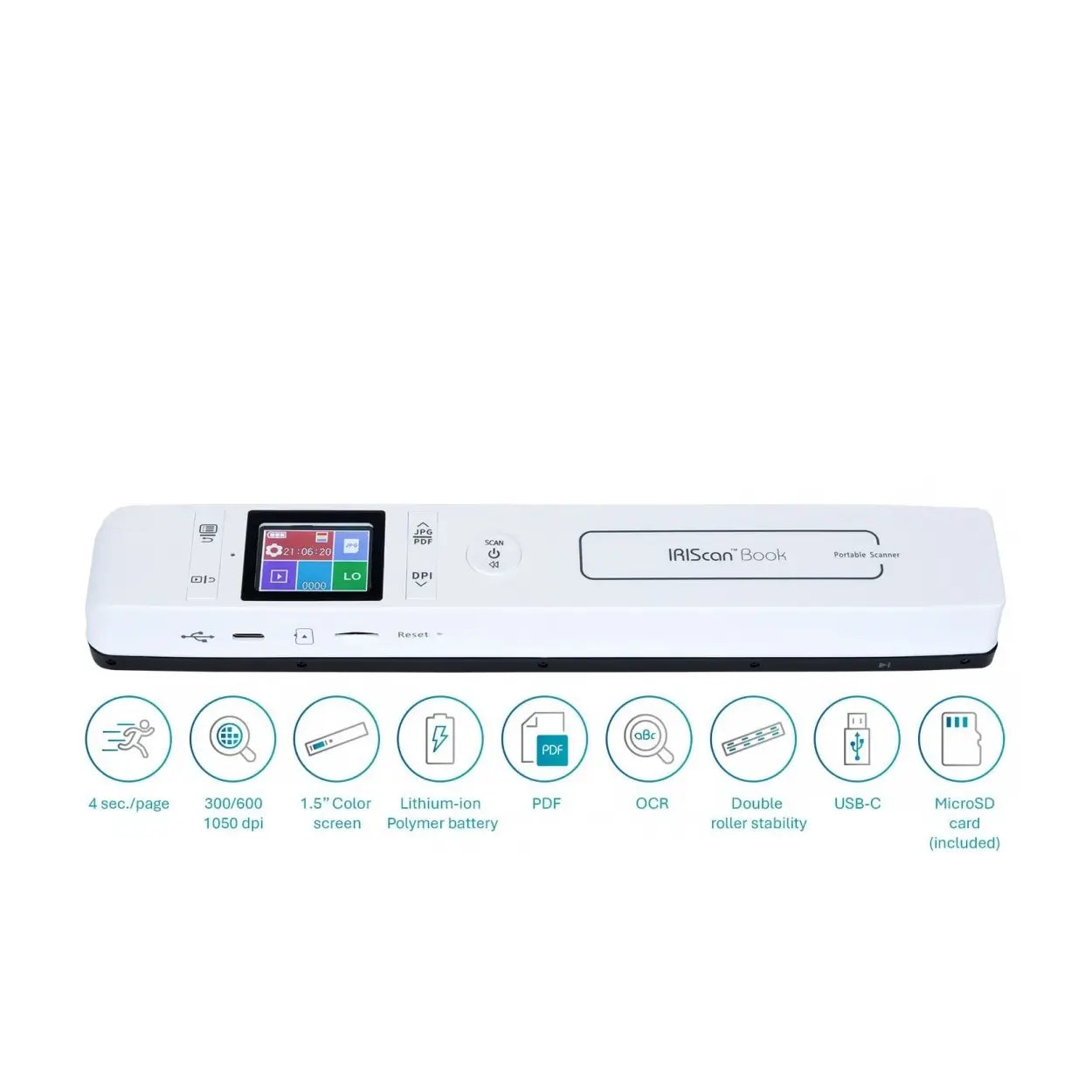 IRIS | IRIScan Book 7 | Document scanner | USB | 600 dpi |  White