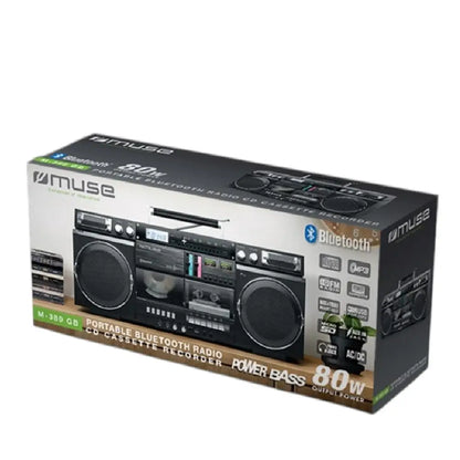 Muse | Ghetto Blaster | M-380 GB | CD | Cassette | Bluetooth | USB | Black