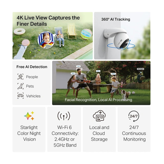 TP-LINK | Pan/Tilt Security Wi-Fi Camera | Tapo C560WS | Dome | 8 MP | 4mm/F1.6