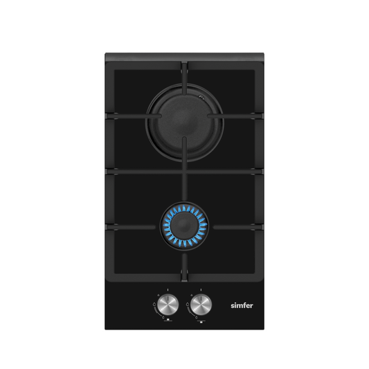 Simfer | Hob | H3.201.TGRSP | Gas on glass | Rotary knobs | Black