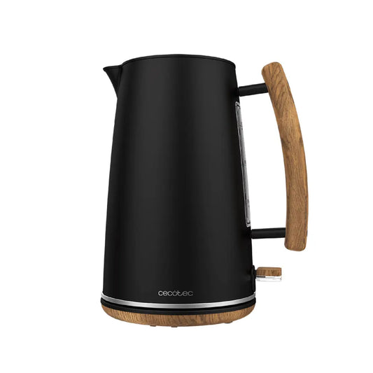 Cecotec | Wasserkocher | ThermoSense 400 Woody | 1,7 L | 3000 W | Edelstahl | Schwarz