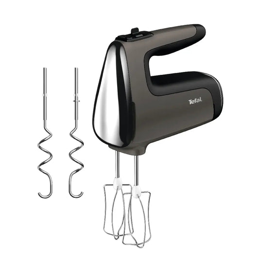 Tefal | Handmixer mit Schüssel | Powermix Silence HT654E38 | 600 W | 5 Geschwindigkeiten + Turbo | 2,5 L | Dunkelgrau / Schwarz