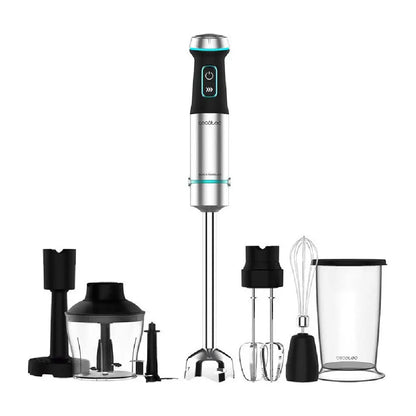 Cecotec | Hand Blender Set | Power TitanBlack 1200 XL PerfectCream&Crush | 1200 W | CrossBlades Titanium | XL Leg | Stainless Steel / Black