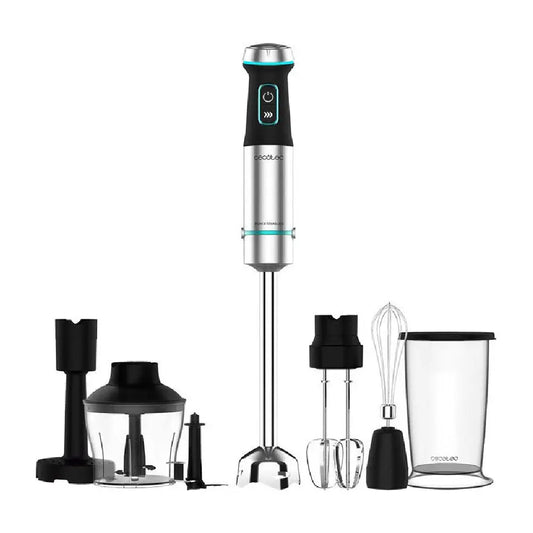 Cecotec | Stabmixer-Set | Power TitanBlack 1200 XL PerfectCream&Crush | 1200 W | CrossBlades Titanium | XL-Stab | Edelstahl / Schwarz