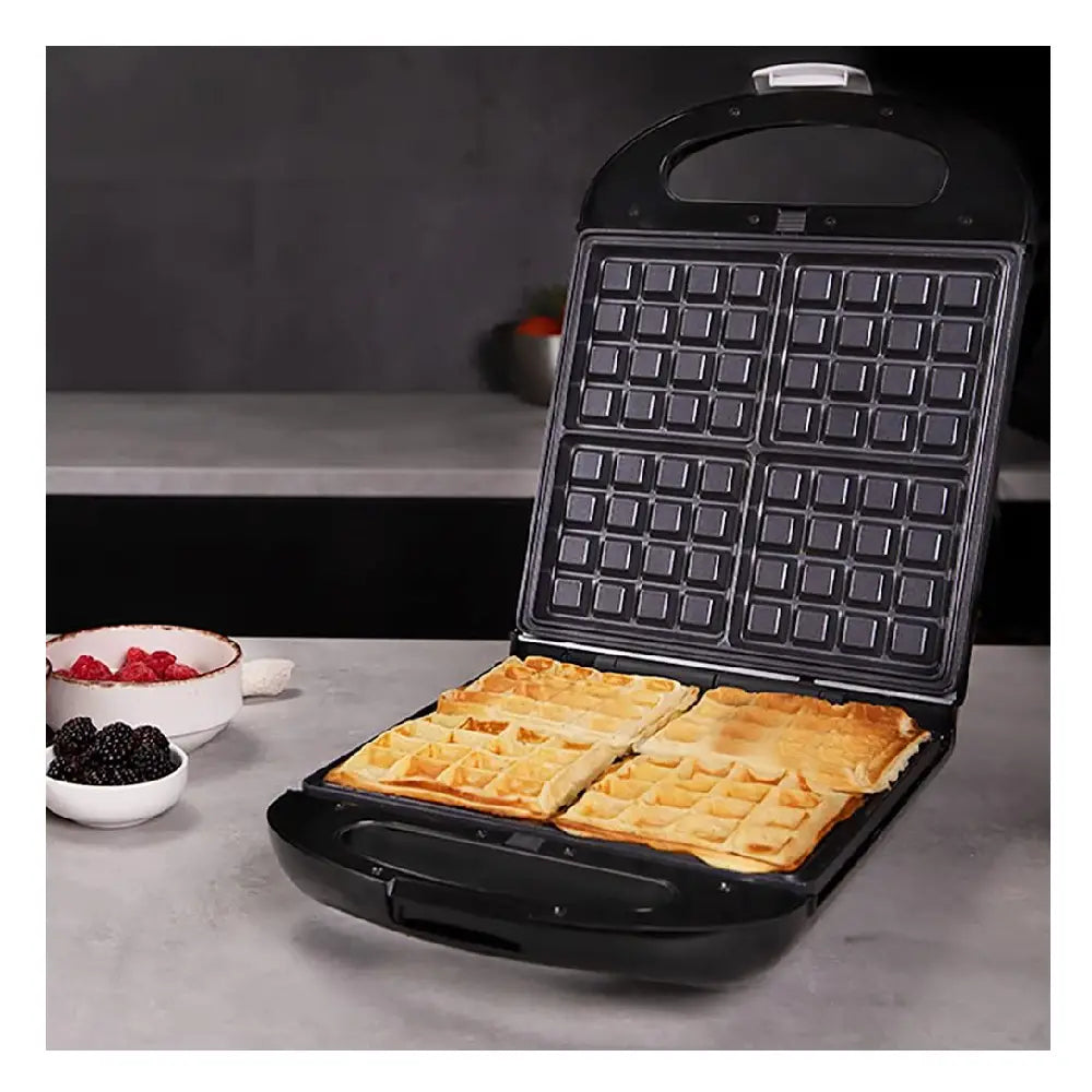 Cecotec | 3-in-1 Sandwich & Waffle Maker | Rock'nToast Family 3in1 | 1500 W | 180° Flip System | RockStone Coating | Black