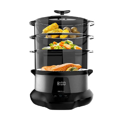 Cecotec | Food Steamer | Vapovita 3000 Pro | 800 W | 9 L Capacity | 3 Baskets | Timer | Stainless Steel / Black