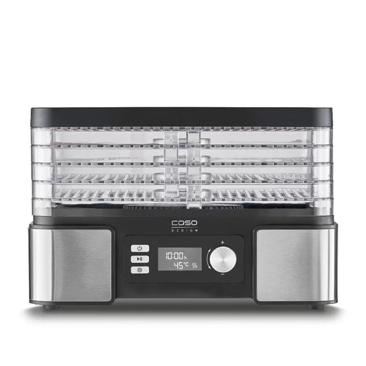 Caso | Dörrautomat | DH 450 | 450 W | 5 höhenverstellbare Ablagen | 30–70 °C | Timer 0,5–48 h | Schwarz & Edelstahl