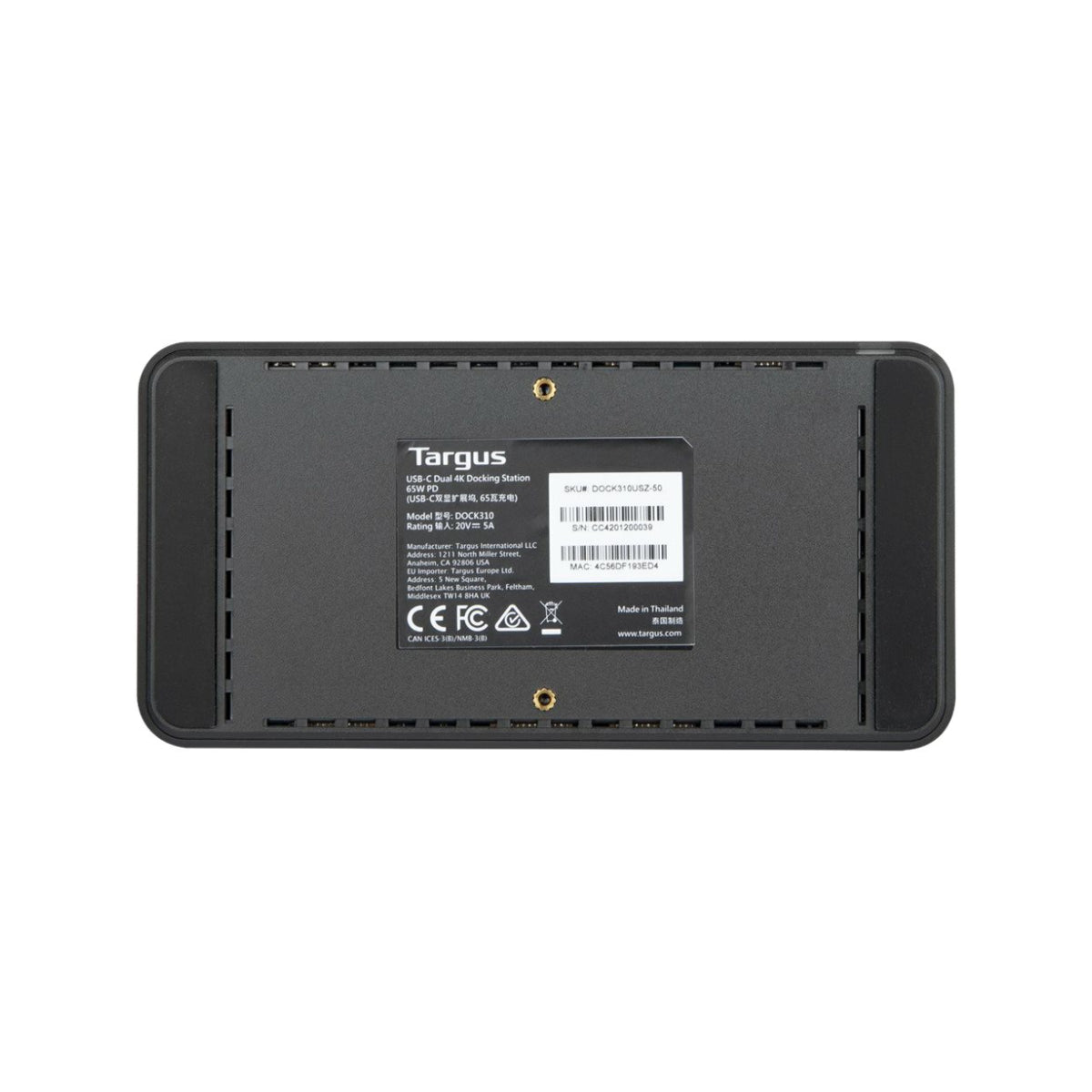 Targus | Universal DisplayLink USB-C Dual 4K HDMI Docking Station with 65 W Power Delivery | DOCK310EUZ | USB-C Docking Station | Black