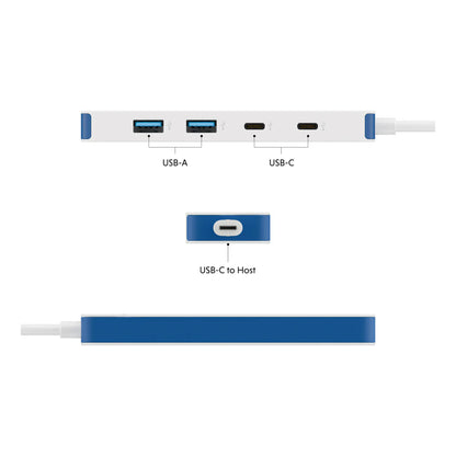 Hyper | HyperDrive Flex 4-Port USB-C Kombi-Hub | HD5200BUGL | USB-C Hub | Weiß/Blau