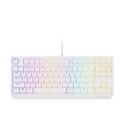 Genesis | Clavier Gaming | 230 TKL | Filaire | Rétroéclairage RGB | QWERTY US | Blanc