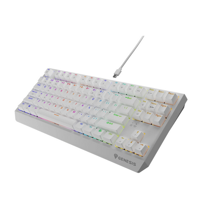 Genesis | Clavier Gaming | 230 TKL | Filaire | Rétroéclairage RGB | QWERTY US | Blanc
