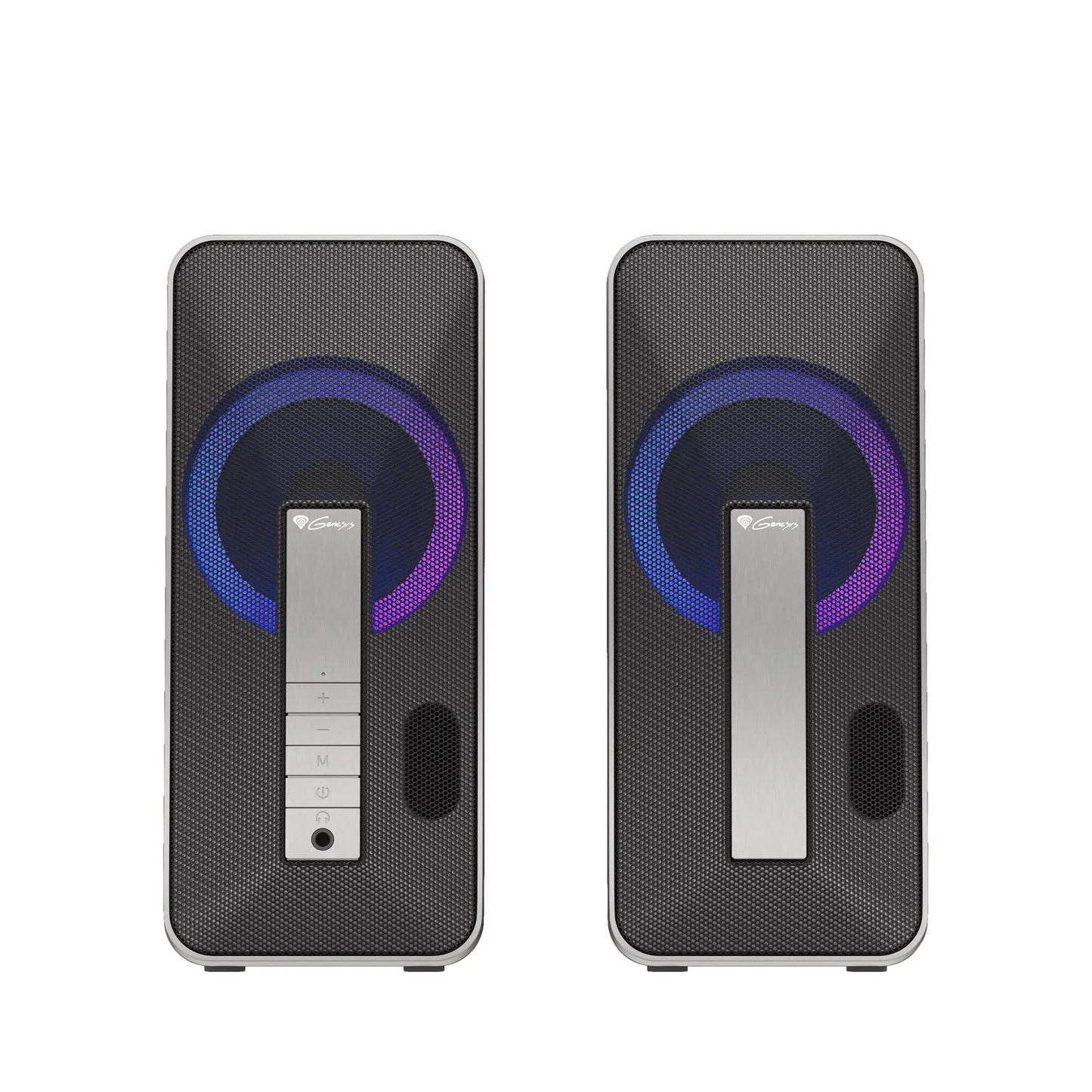 Genesis | Haut-parleur d'ordinateur | Helium 100BT RVB | Bluetooth | Sans fil | Argent/Noir