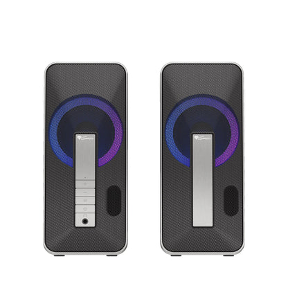Genesis | Haut-parleur d'ordinateur | Helium 100BT RVB | Bluetooth | Sans fil | Argent/Noir