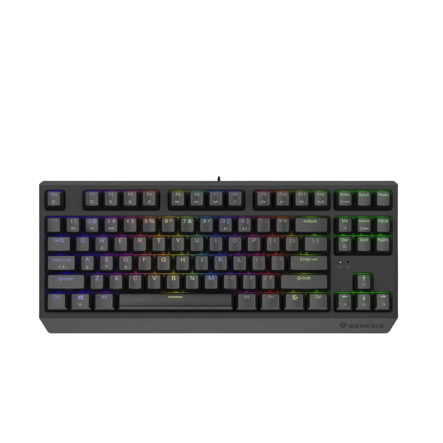 Genesis | Gaming-Tastatur | 230 TKL | Kabelgebunden | RGB-Hintergrundbeleuchtung | QWERTY US | Schwarz