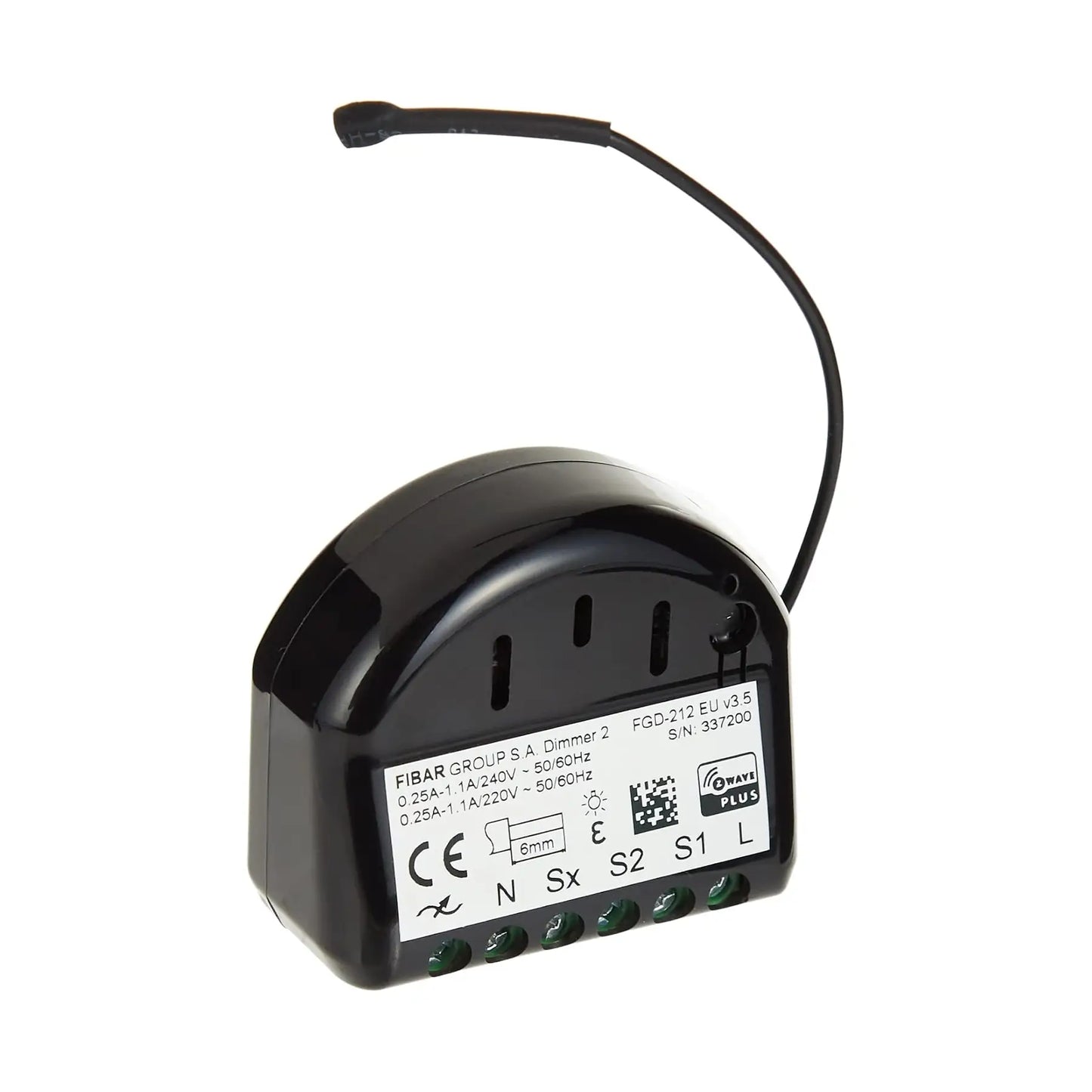 Nice | Z-Wave Dimmer-Steuerung | FGD-212 EU | Schwarz