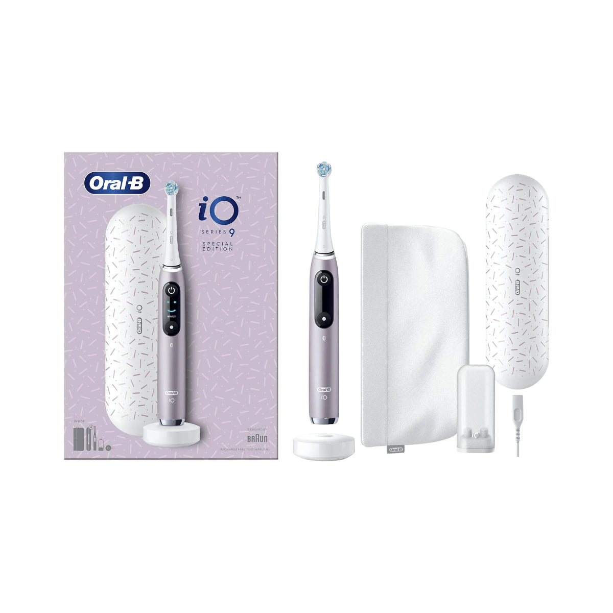 Oral-B | iO9 Series | iO9 Rose Quarz | Elektrische Zahnbürste | Wiederaufladbar | Rose Quarz