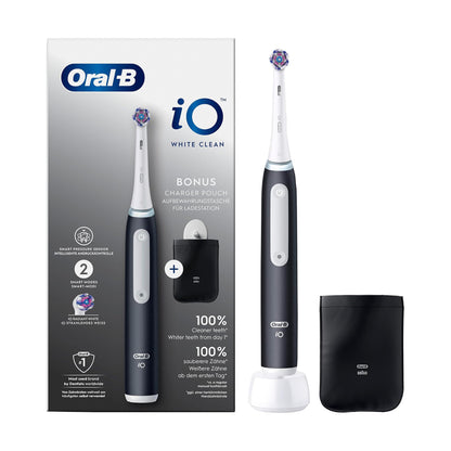 Oral-B | iO White Clean | elektrische Zahnbürste | wiederaufladbar | Schwarz/Weiß