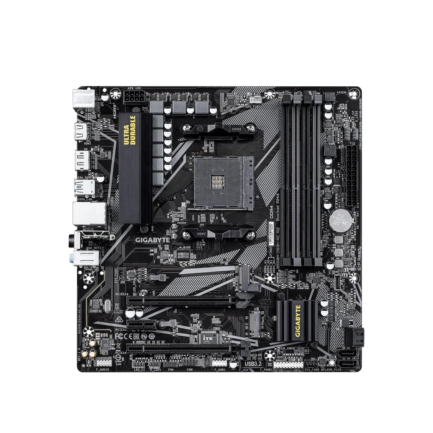 Gigabyte | B550M DS3H AC R2 | Processor Socket Socket AM4 | Chipset Type AMD B550 | DDR4 SDRAM