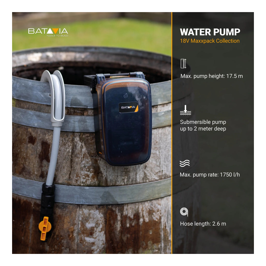 Batavia | 18V Cordless Water Pump | 7064056 | 80 W