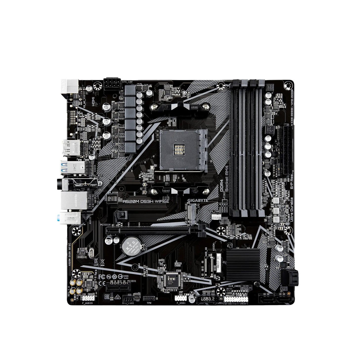 Gigabyte | A520M DS3H WIFI6E | Processor Socket Socket AM4 | Chipset Type AMD A520 | DDR4 SDRAM