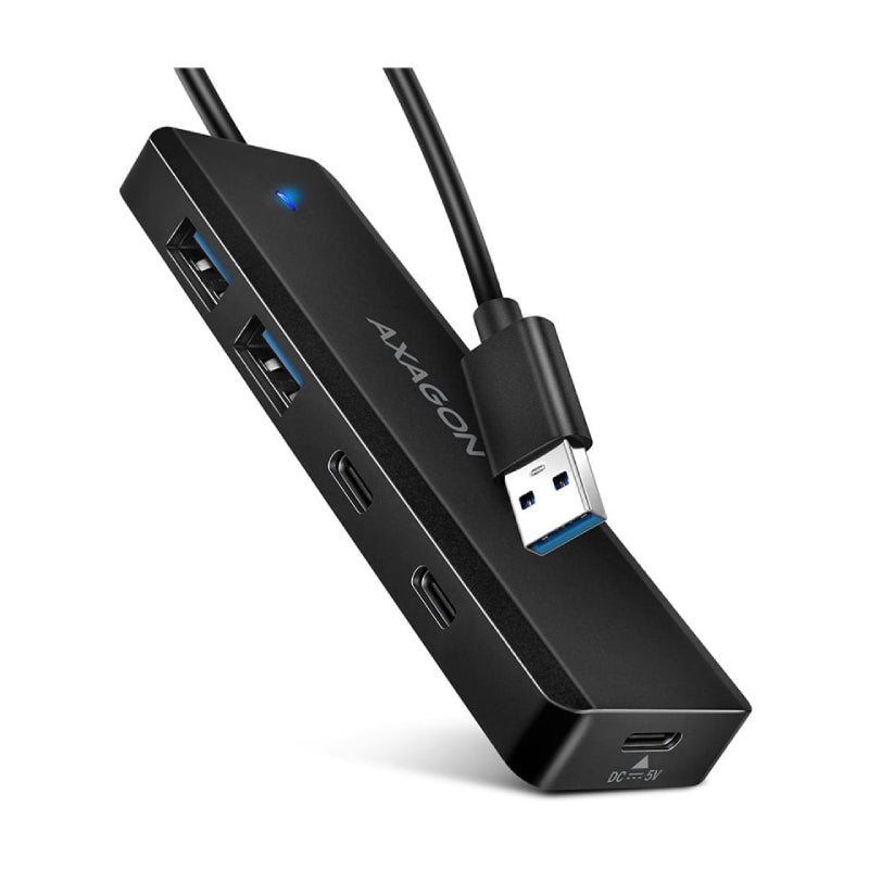 AXAGON | HUE-C2A TRAVEL | USB-A Hub | 5 Gbps | 2×USB-A | 2×USB-C | Black