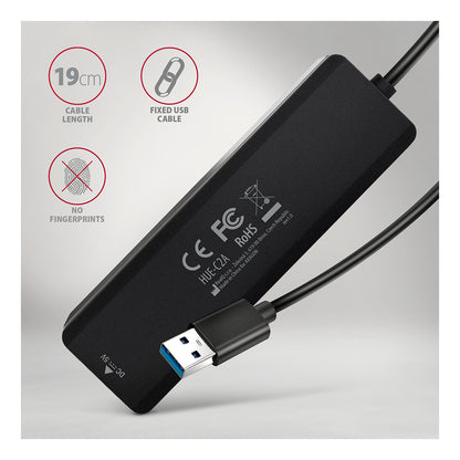 AXAGON | HUE-C2A TRAVEL | USB-A Hub | 5 Gbps | 2×USB-A | 2×USB-C | Black