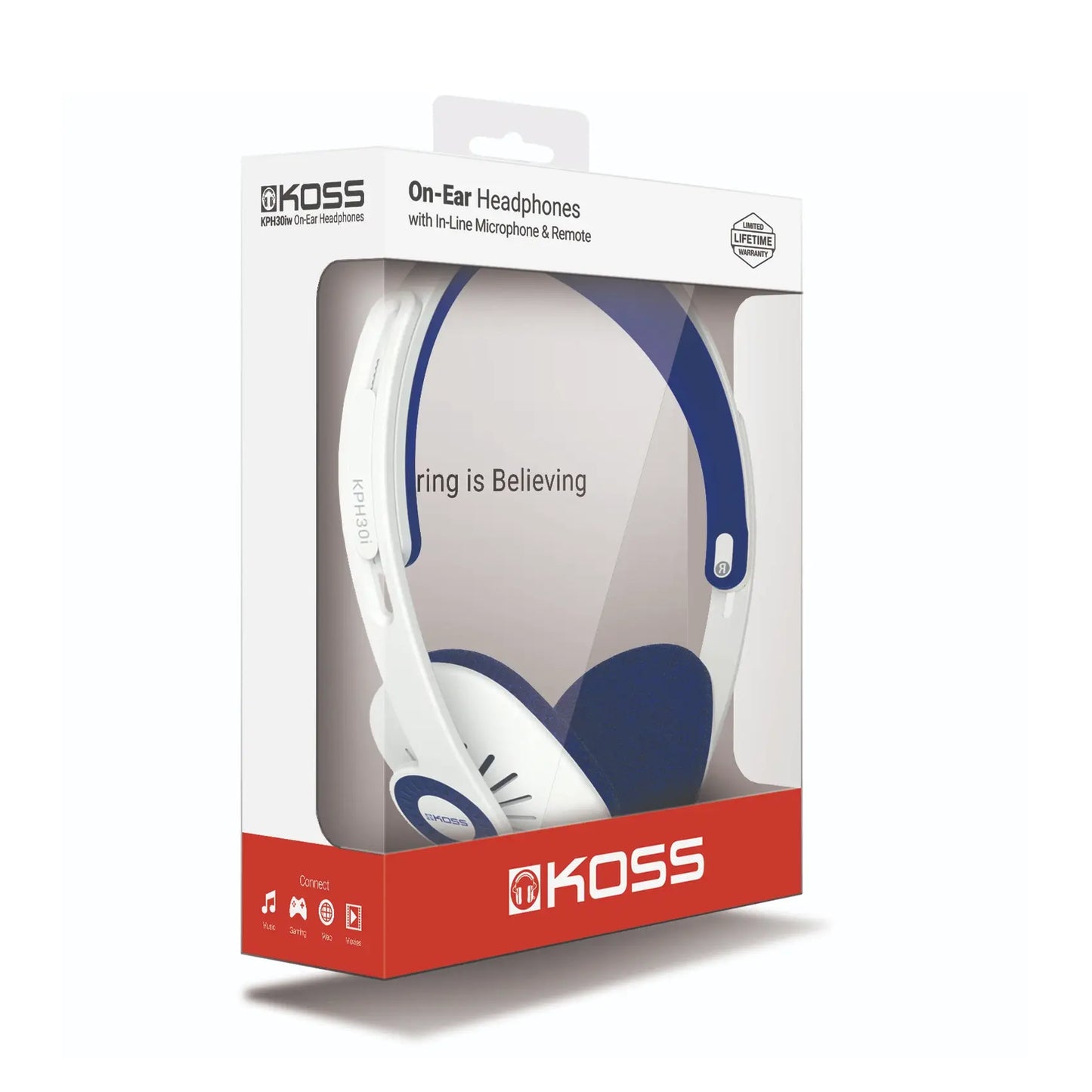 Koss | Headphones | KPH30iW | Microphone | Wired | 3.5 mm | White
