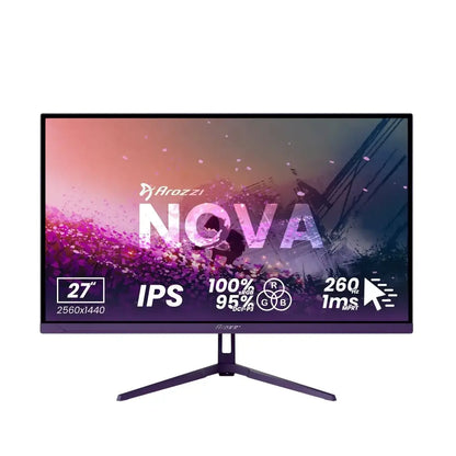 Arozzi | Nova | 27" | IPS | QHD 2560 x 1440 at 260 Hz | 350 cd/m² | 2xHDMI | Speaker(s) | Purple