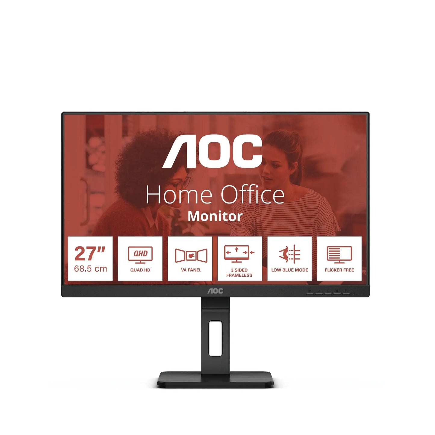 AOC | Essential-line Q27E3UMF | 27" | VA | QHD 2560 x 1440 at 75 Hz | 300 cd/m² | Speaker(s) | Black