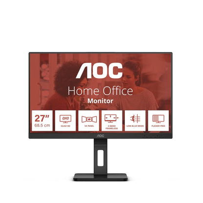 AOC | Essential-line Q27E3UMF | 27" | VA | QHD 2560 x 1440 at 75 Hz | 300 cd/m² | Speaker(s) | Black