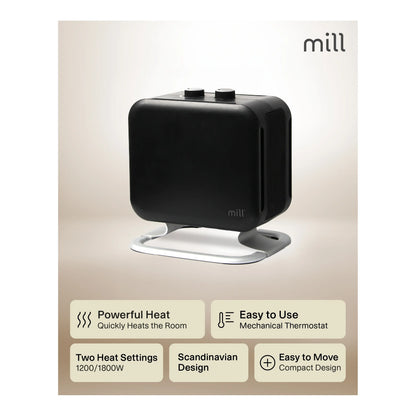 Mill | Fan Heater | CUS1800MECBA | Floor-standing | 1800 W | Black