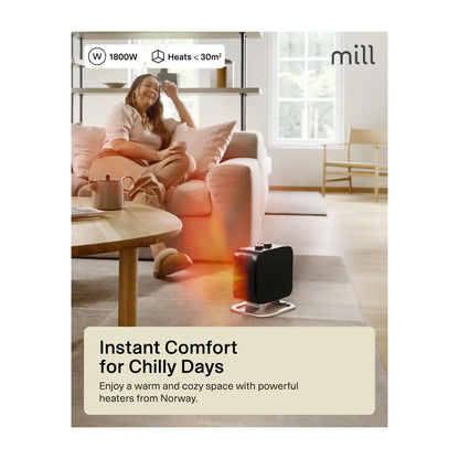 Mill | Fan Heater | CUS1800MECBA | Floor-standing | 1800 W | Black