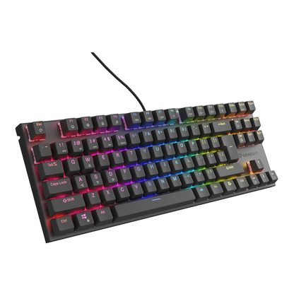 Genesis | Gaming  Keyboard | 303 TKL | Wired | Backlit RGB | US | USB | Outemu Peach Silent | Black