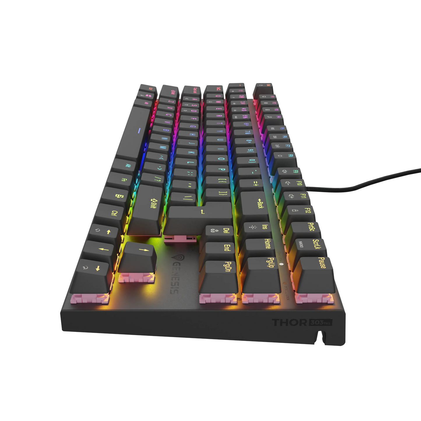 Genesis | Gaming  Keyboard | 303 TKL | Wired | Backlit RGB | US | USB | Outemu Peach Silent | Black