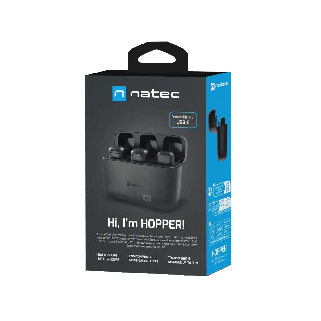 Natec | Microphone set | NMI-2254 | Hopper | Wireless | Black