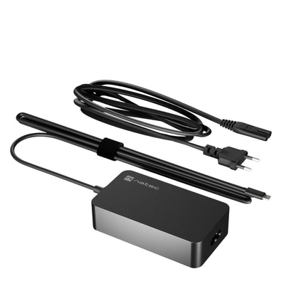Natec | Charger Gan USB-C 65W | NZU-2361 | Europlug | 2.7 m | Black