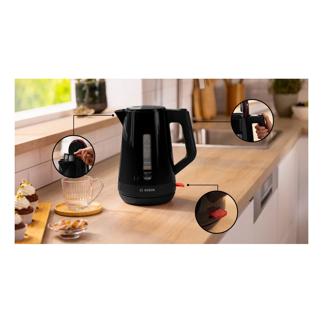 Bosch | MyMoment | TWK1M123 | Electric Kettle | 2.4 kW | 1.7 L | Black